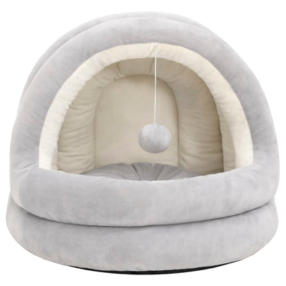 Cat Bed Grey and cream Fleece with PP cotton filling Small
