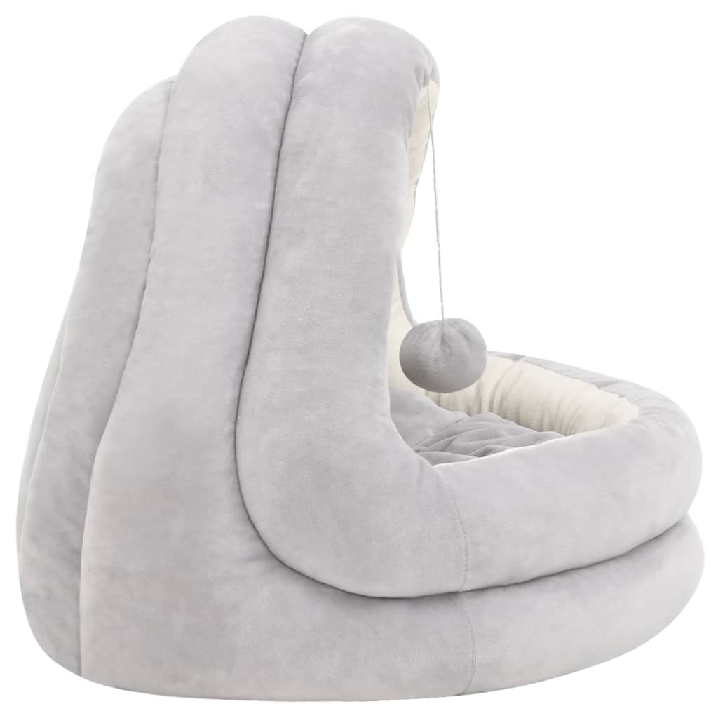 Cat Bed Grey and cream Fleece with PP cotton filling Small
