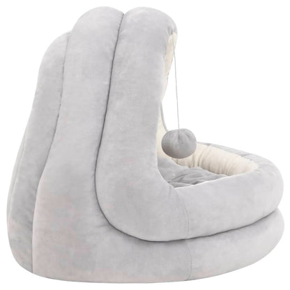 Cat Bed Grey and cream Fleece with PP cotton filling Small