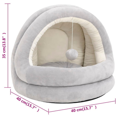 Cat Bed Grey and cream Fleece with PP cotton filling Small