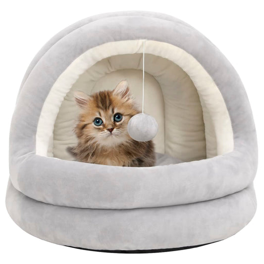 Cat Bed Grey and cream Fleece with PP cotton filling Small