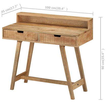 Desk 39.4"x17.7"x35.4" Solid Rough Mango Wood