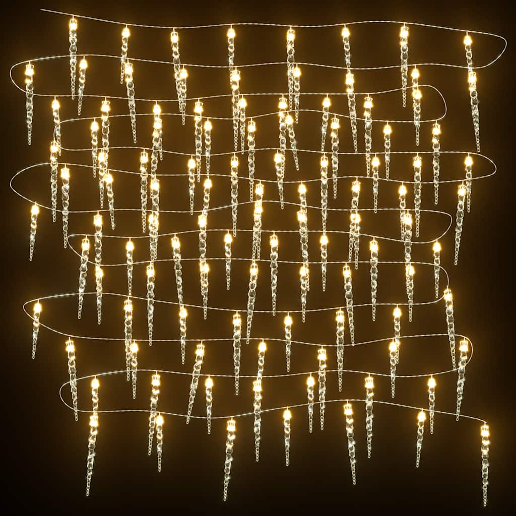 Christmas Icicle Lights 40 pcs Warm White Acrylic Remote Control
