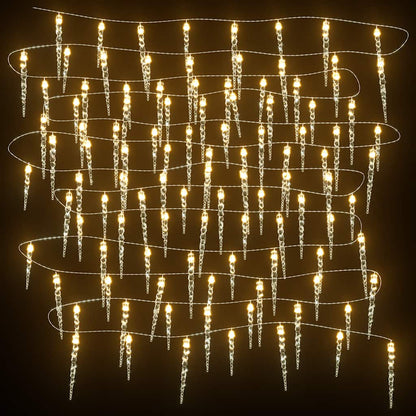 Christmas Icicle Lights 40 pcs Warm White Acrylic Remote Control