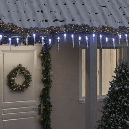 Christmas Icicle Lights 40 pcs Cold White Acrylic Remote Control