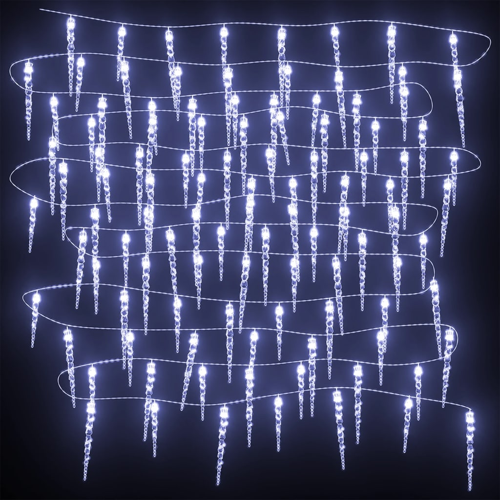 Christmas Icicle Lights 40 pcs Cold White Acrylic Remote Control