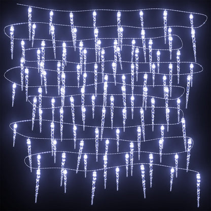 Christmas Icicle Lights 40 pcs Cold White Acrylic Remote Control