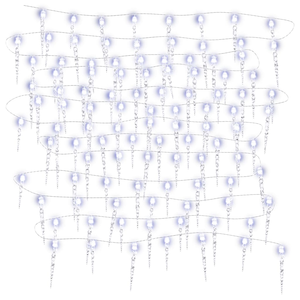 Christmas Icicle Lights 40 pcs Cold White Acrylic Remote Control