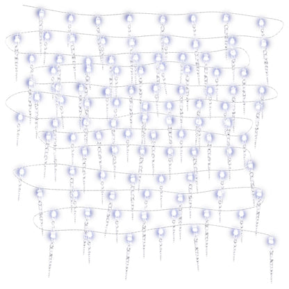 Christmas Icicle Lights 40 pcs Cold White Acrylic Remote Control
