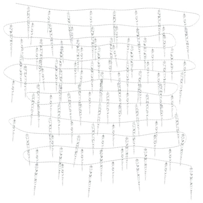 Christmas Icicle Lights 100 pcs Warm White Acrylic