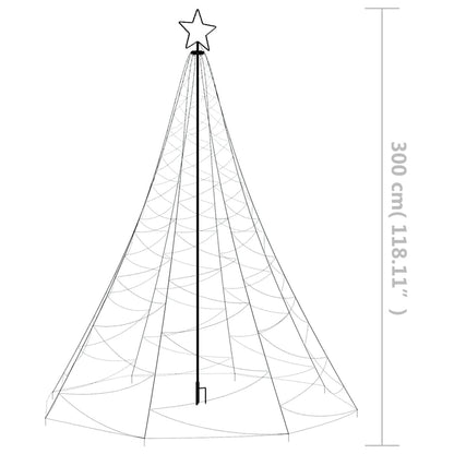 Christmas Tree with Metal Post 500 LEDs Blue 10 ft