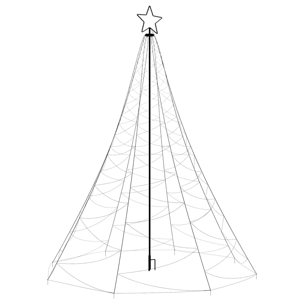 Christmas Tree with Metal Post 1400 LEDs Warm White 16 ft