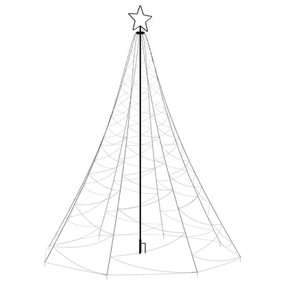 Christmas Tree with Metal Post 1400 LEDs Warm White 16 ft