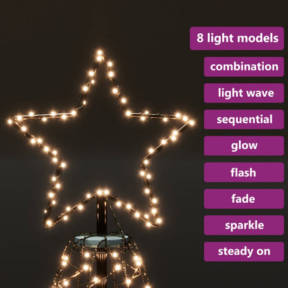 Christmas Tree with Metal Post 1400 LEDs Warm White 16 ft
