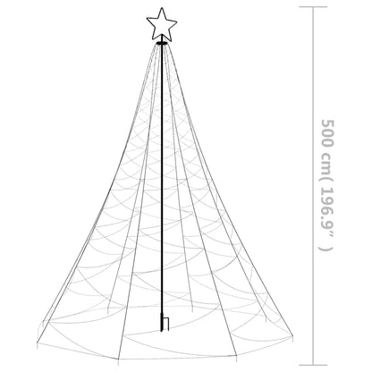 Christmas Tree with Metal Post 1400 LEDs Warm White 16 ft