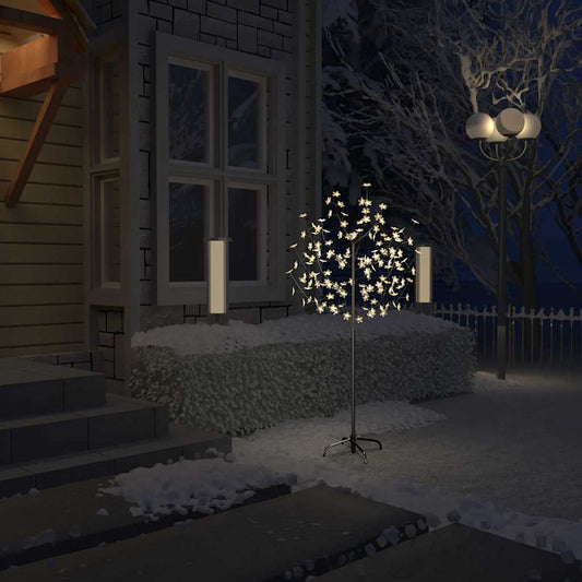 Christmas Tree 120 LEDs Warm White Light Cherry Blossom 5 ft