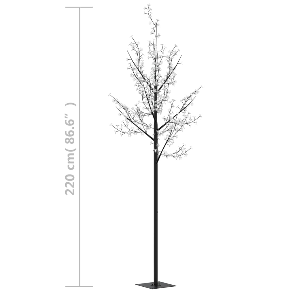 Christmas Tree 220 LEDs Colorful Light Cherry Blossom 7 ft