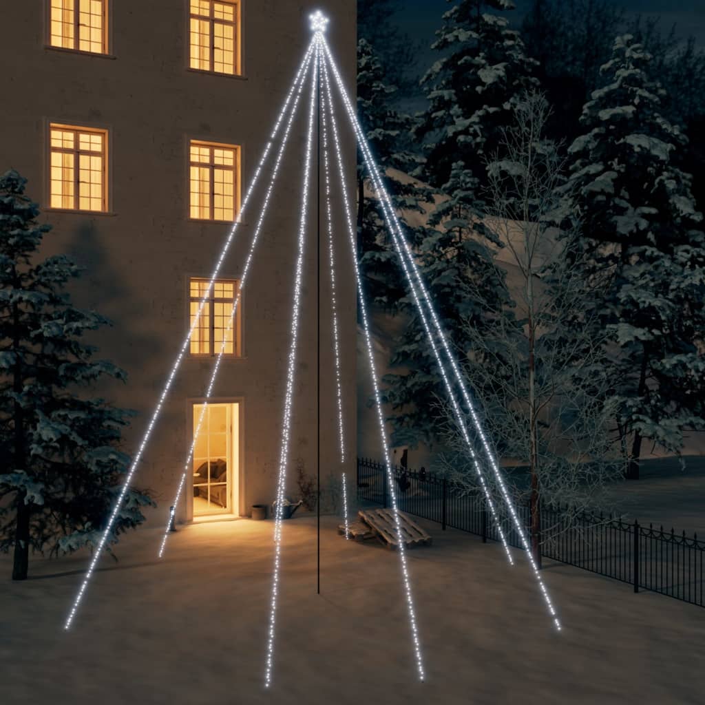 LED Christmas Tree Indoor Outdoor 1300 LEDs Cold White 26.2‘