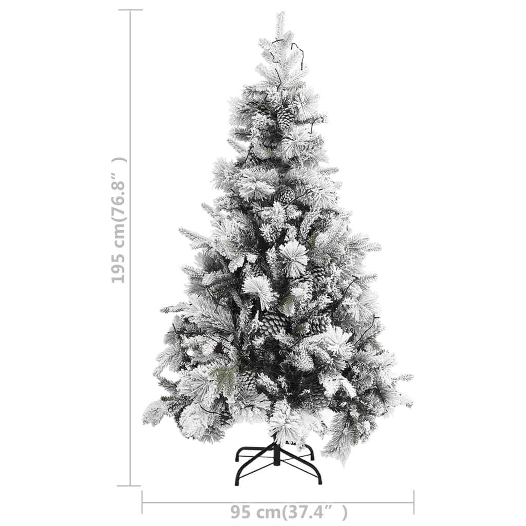 Christmas Tree Green and white PVC, PE, Steel 76.8 in