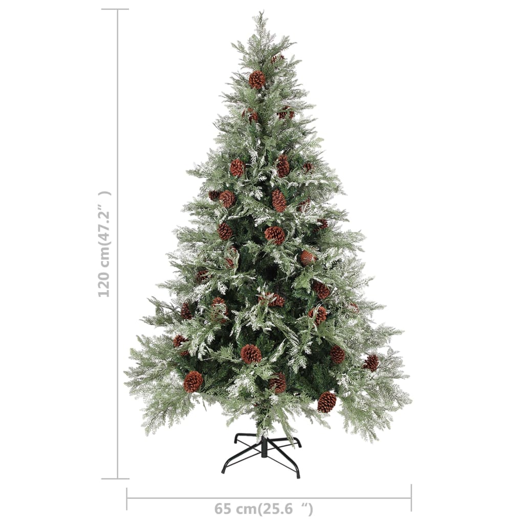 Christmas Tree Green and white PVC, PE, Steel 47.2 in height