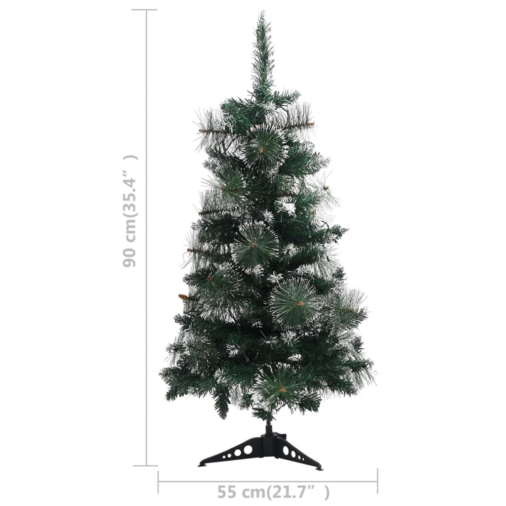 Artificial Christmas Tree Green with flocked white snow PVC, plastic