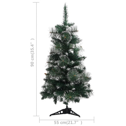 Artificial Christmas Tree Green with flocked white snow PVC, plastic