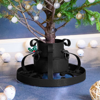 Christmas Tree Stand Black Metal Medium Decorative Inlays