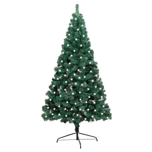 Artificial Half Christmas Tree Green PVC, steel 94.5 in tall