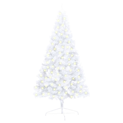 Artificial Half Pre-lit Christmas Tree with Stand White 47.2" PVC