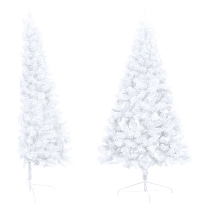 Artificial Half Pre-lit Christmas Tree with Stand White 47.2" PVC