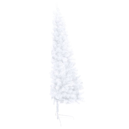 Artificial Half Pre-lit Christmas Tree with Stand White 47.2" PVC