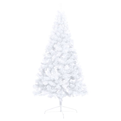 Artificial Half Pre-lit Christmas Tree with Stand White 47.2" PVC