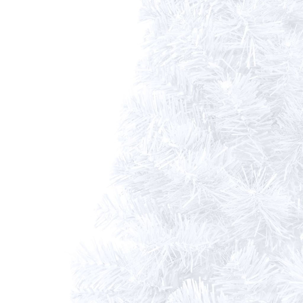 Artificial Half Pre-lit Christmas Tree with Stand White 47.2" PVC