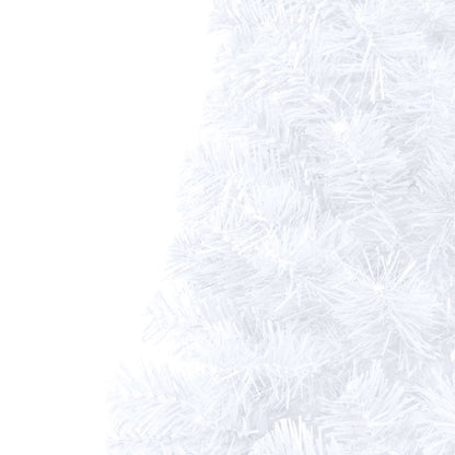 Artificial Half Pre-lit Christmas Tree with Stand White 47.2" PVC