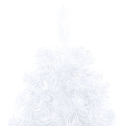 Artificial Half Pre-lit Christmas Tree with Stand White 47.2" PVC