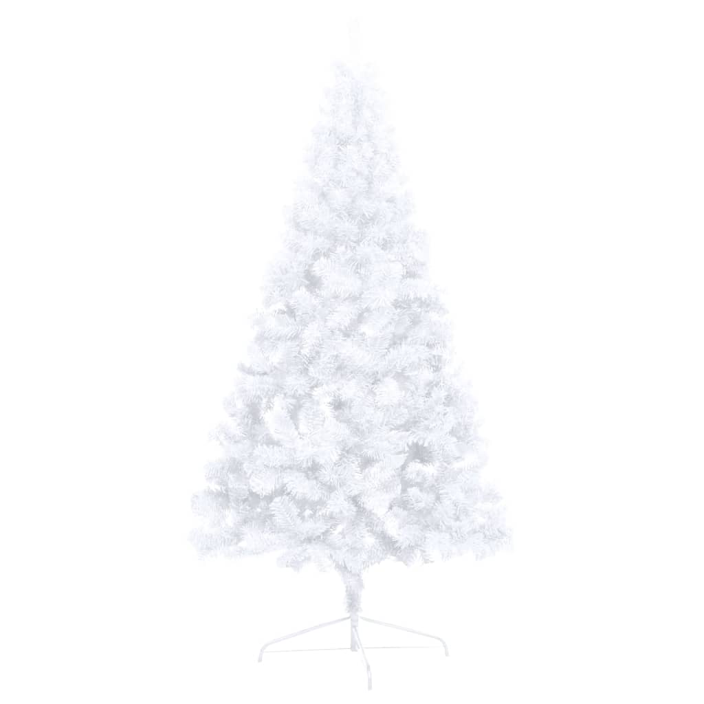 Artificial Half Pre-lit Christmas Tree with Stand White 59.1" PVC