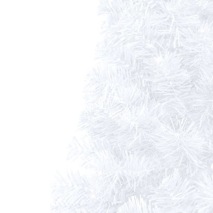 Artificial Half Pre-lit Christmas Tree with Stand White 59.1" PVC