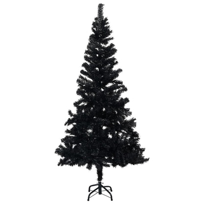 Artificial Pre-lit Christmas Tree with Stand Black 94.5" PVC