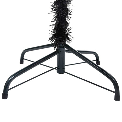 Artificial Pre-lit Christmas Tree with Stand Black 94.5" PVC