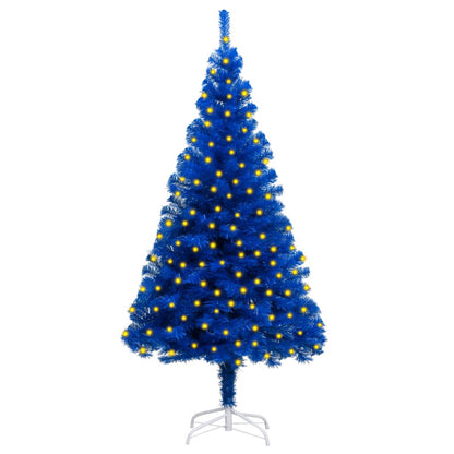 Artificial Pre-lit Christmas Tree with Stand Blue 70.9" PVC