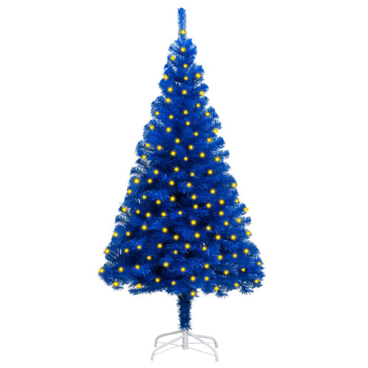 Artificial Pre-lit Christmas Tree with Stand Blue 70.9" PVC