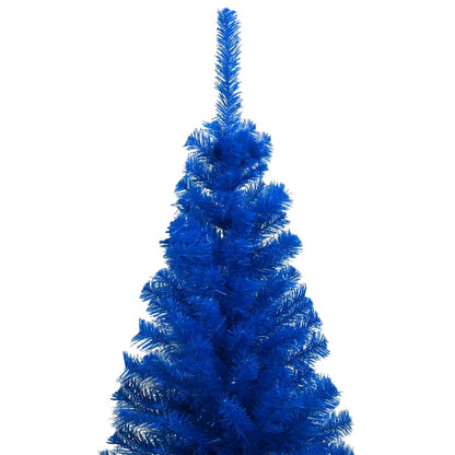 Artificial Pre-lit Christmas Tree with Stand Blue 94.5" PVC