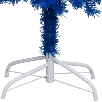 Artificial Pre-lit Christmas Tree with Stand Blue 94.5" PVC