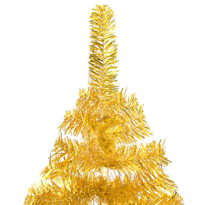 Artificial Pre-lit Christmas Tree with Stand Gold 94.5" PET