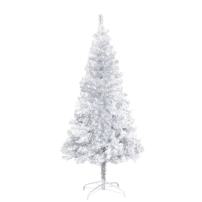 Artificial Pre-lit Christmas Tree with Stand Silver 59.1" PET