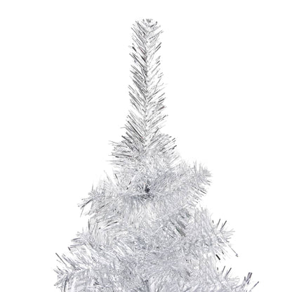 Artificial Pre-lit Christmas Tree with Stand Silver 59.1" PET