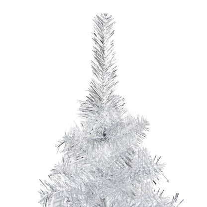 Artificial Pre-lit Christmas Tree with Stand Silver 70.9" PET