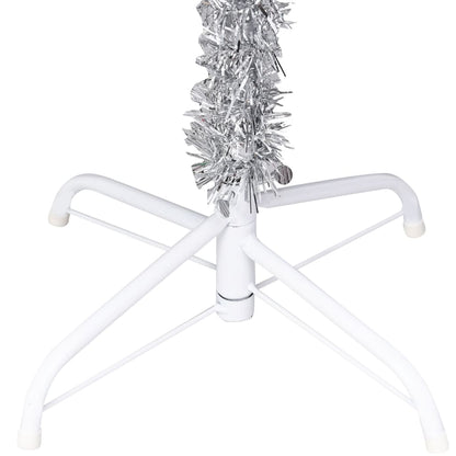 Artificial Pre-lit Christmas Tree with Stand Silver 70.9" PET