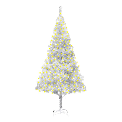 Artificial Pre-lit Christmas Tree with Stand Silver 82.7" PET