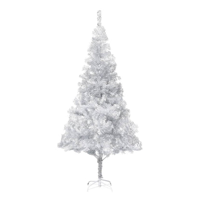 Artificial Pre-lit Christmas Tree with Stand Silver 82.7" PET